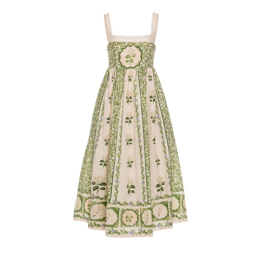 Agua by Agua Bendita Barbara floral cotton midi dress Sz M NWOT